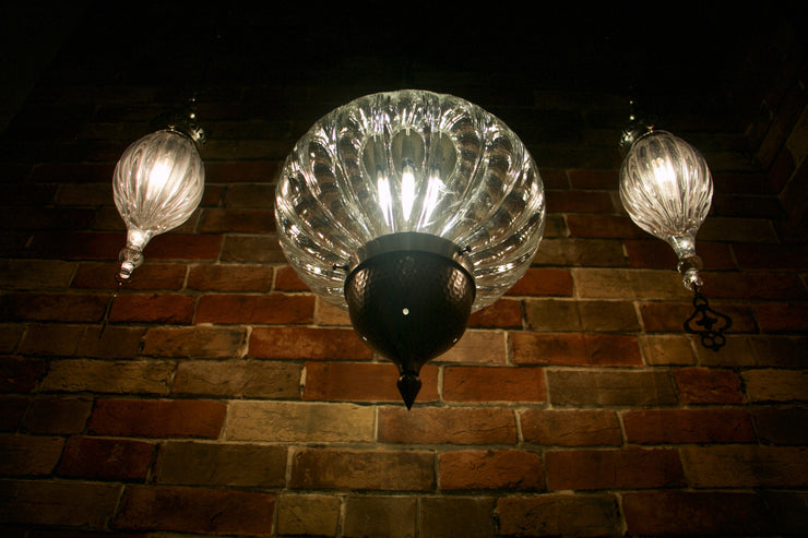 Hanging Handblown Clear Glass Globe
