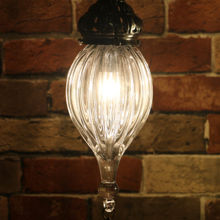 Hanging Handblown Clear Glass Globe