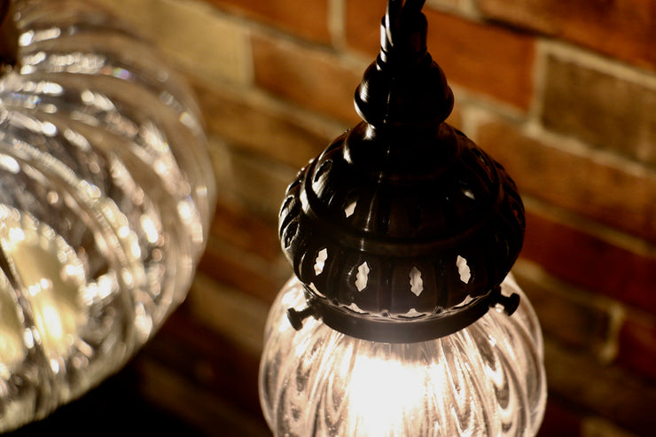 Hanging Handblown Clear Glass Globe