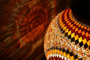Hanging Mosaic Globe in Orange & Red, Large