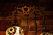 Seven Globe Mosaic Chandelier in Amber