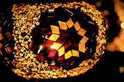 Seven Globe Mosaic Chandelier in Amber