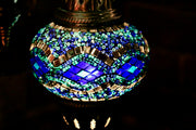 Seven Globe Mosaic Chandelier in Shades of Blue