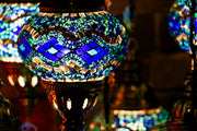 Seven Globe Mosaic Chandelier in Shades of Blue