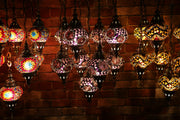 Nine Globe Mosaic Chandelier in Bright Colors