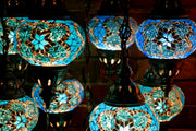 Nine Globe Mosaic Chandelier in Aqua Blue