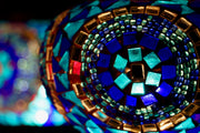 Seven Globe Mosaic Chandelier in Shades of Blue