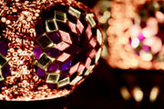 Seven Globe Mosaic Chandelier in Neutral Purple