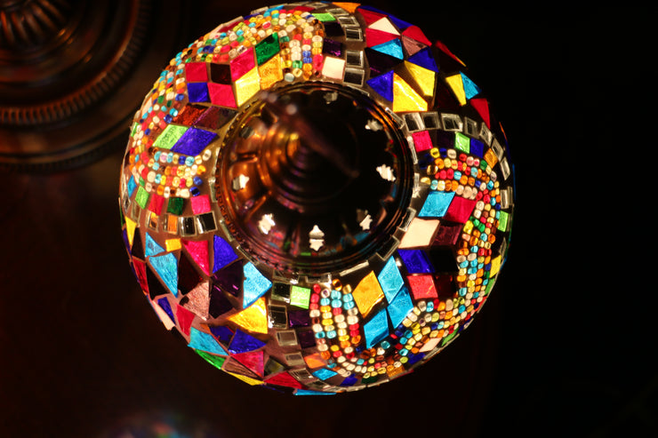 Mosaic Table Lamp in Geometric MultiColors