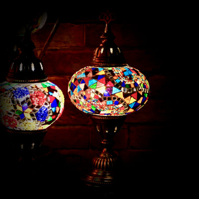 Mosaic Table Lamp in Geometric MultiColors