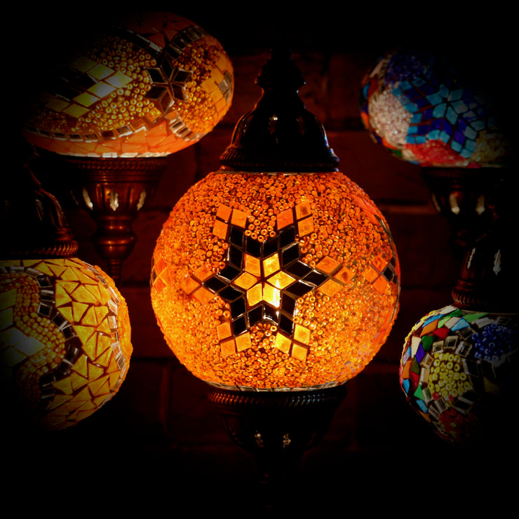 Mosaic Table Lamp in Orange Star