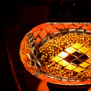 Mosaic Table Lamp in Orange & Mirror-Star, Swan Neck
