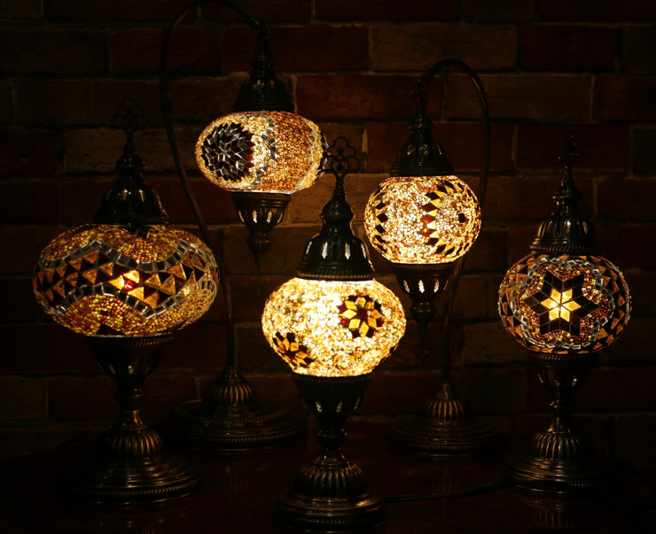 Mosaic Table Lamp in Amber