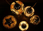 Mosaic Table Lamp in Amber, Swan Neck