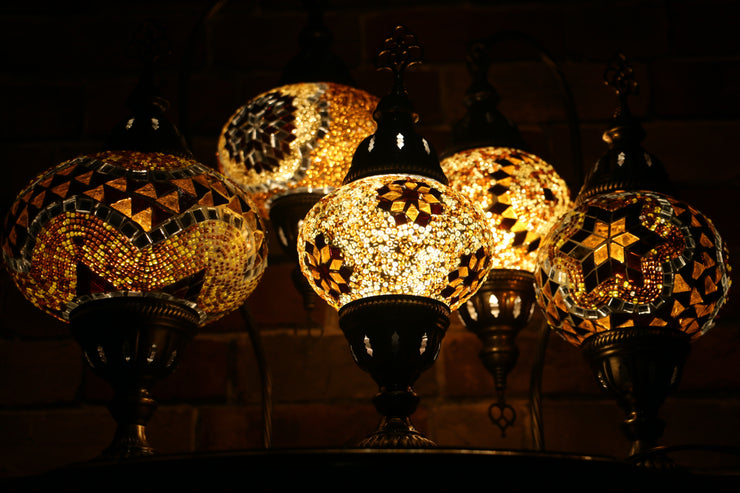 Mosaic Table Lamp in Amber