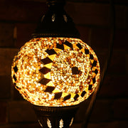 Mosaic Table Lamp in Amber, Swan Neck