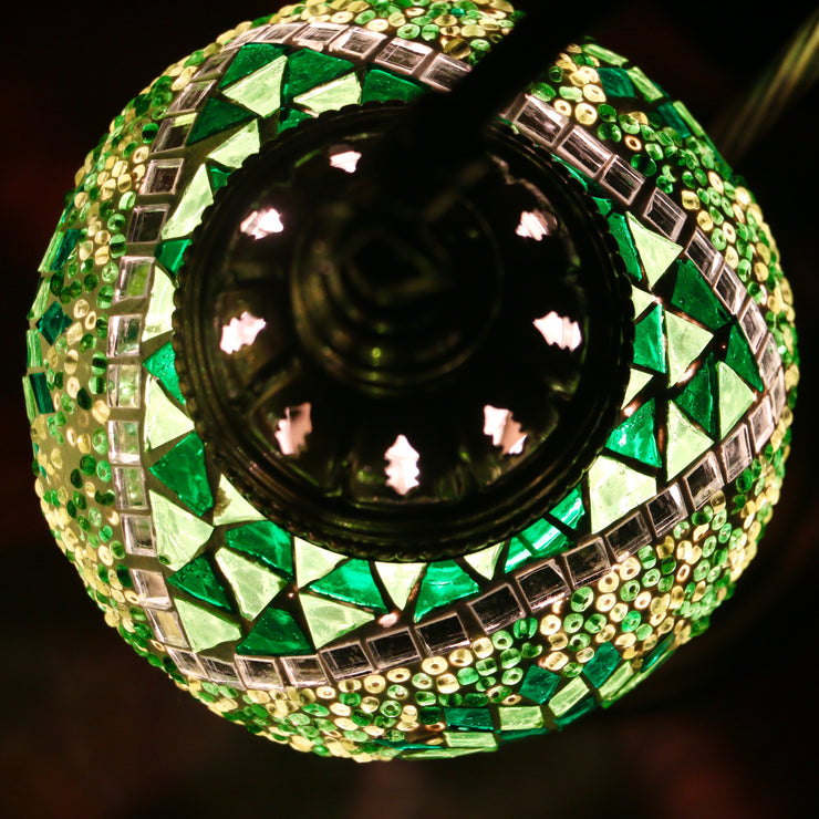 Mosaic Table Lamp in Shades of Green