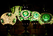 Mosaic Table Lamp in Shades of Green
