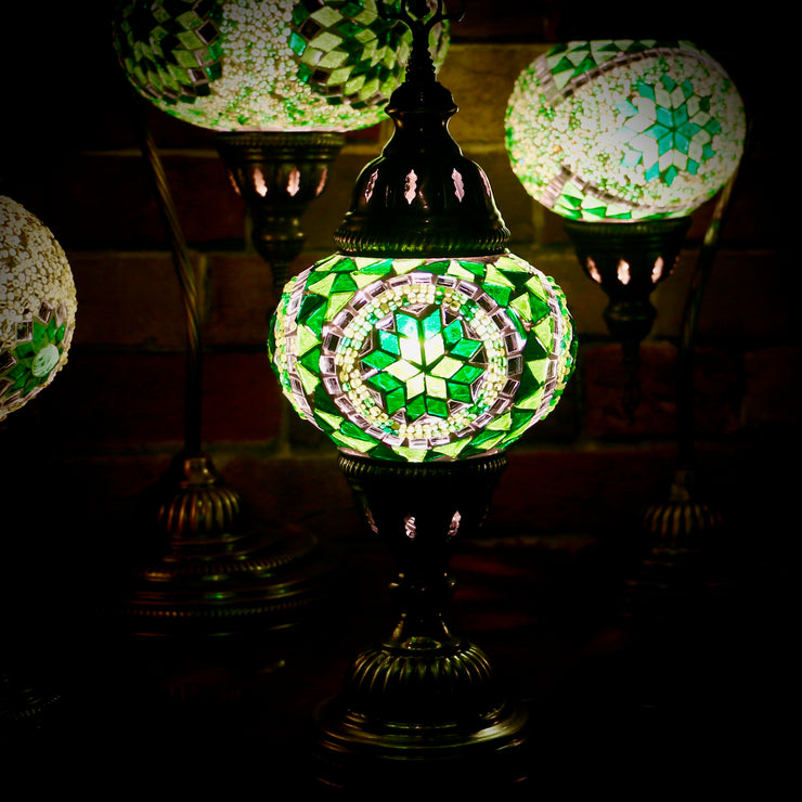 Mosaic Table Lamp in Shades of Green