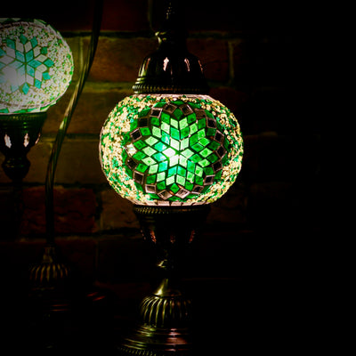 Mosaic Table Lamp in Shades of Green