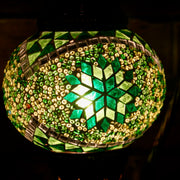 Mosaic Table Lamp in Shades of Green