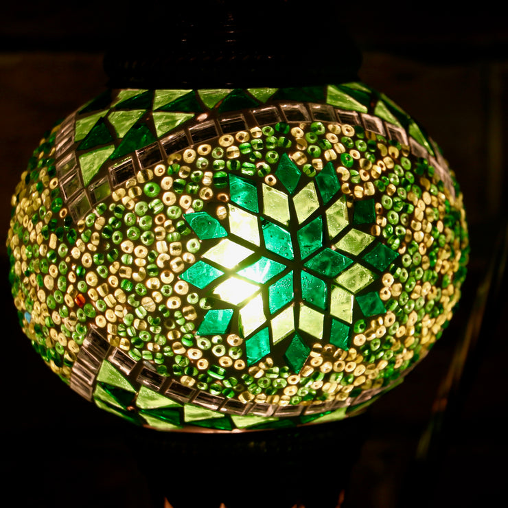 Mosaic Table Lamp in Shades of Green