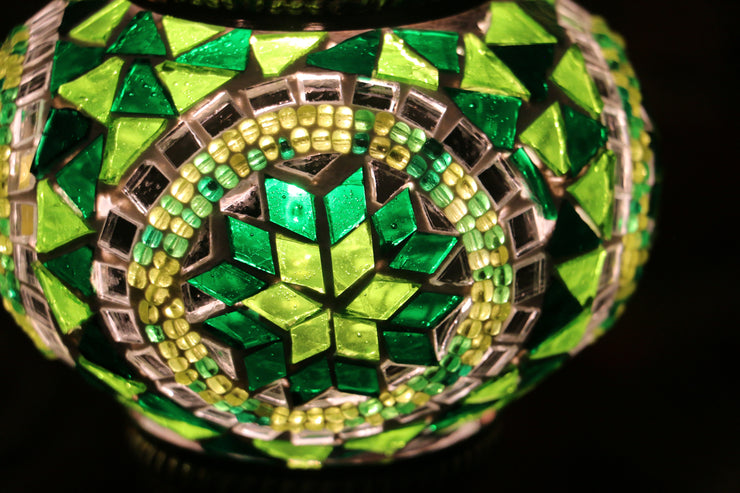 Mosaic Table Lamp in Shades of Green