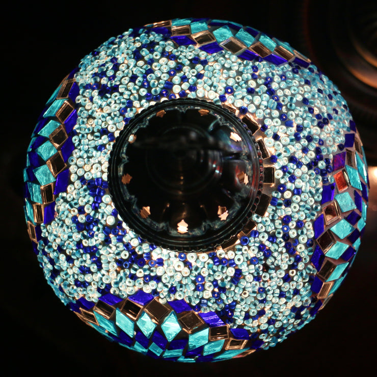 Mosaic Table Lamp in Two Blues