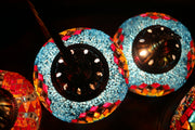 Mosaic Table Lamp in Blue & Multicolors, Swan Neck