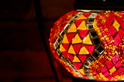 Mosaic Table Lamp in Red & Orange, Swan Neck