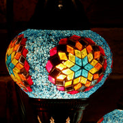 Mosaic Table Lamp in Blue & Multicolors, Swan Neck