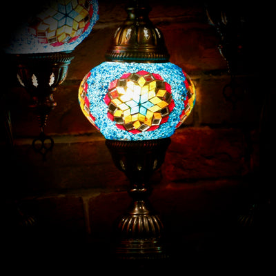 Mosaic Table Lamp in Blue & Multicolors