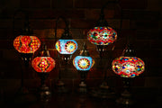 Mosaic Table Lamp in Red & Orange