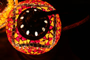 Mosaic Table Lamp in Orange & Red, Swan Neck