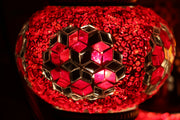 Mosaic Table Lamp in Red, Swan Neck