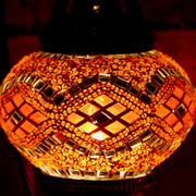 Mosaic Table Lamp in Bright Orange, Swan Neck