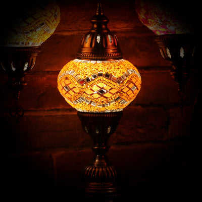 Mosaic Table Lamp in Bright Orange