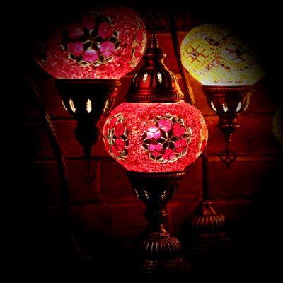 Mosaic Table Lamp in Red