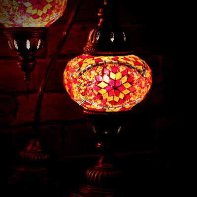 Mosaic Table Lamp in Orange & Red