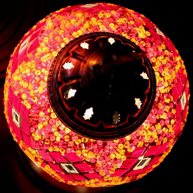 Mosaic Table Lamp in Orange & Red