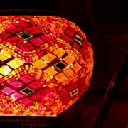 Mosaic Table Lamp in Orange & Red, Swan Neck