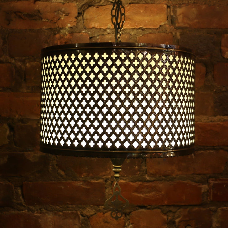 Hanging Baroque-Style Lamp in Brass, Small