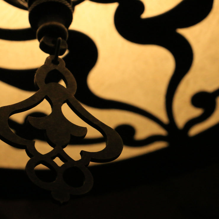 Hanging Baroque-Style Lamp in Brass, Small