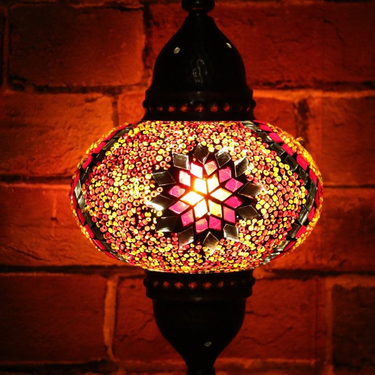 Mosaic Table Lamp in Red & Orange, 5 Styles Available