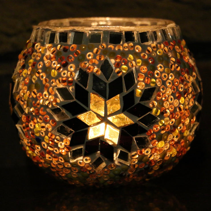 Mosaic Candleholder in Amber