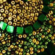 Mosaic Table or Floor Lamp in Hues of Green
