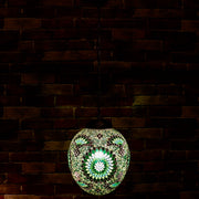 Hanging Mosaic "Egg" Lamp in Green & Turquoise