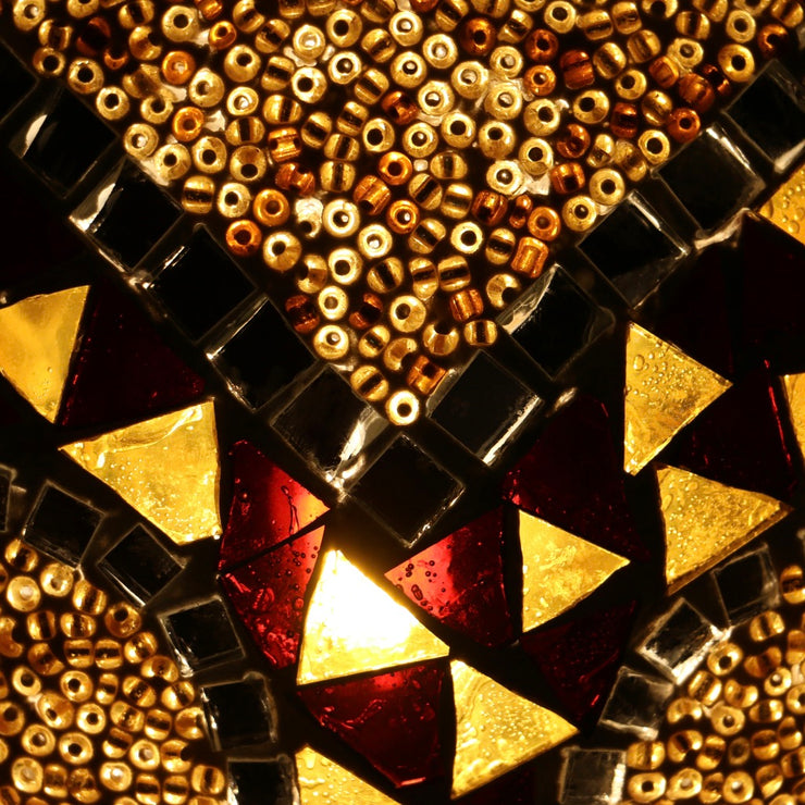 Mosaic Table or Floor Lamp in Amber Tones