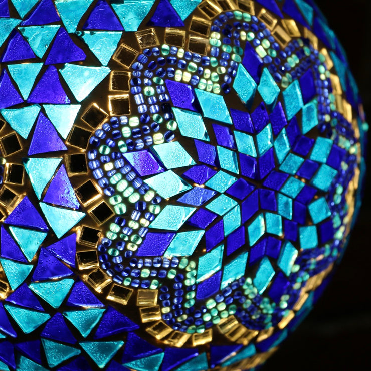 Mosaic Table or Floor Lamp in Blues