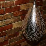 Hand-Punctured Nickel-Plated Brass Hanging Lamp